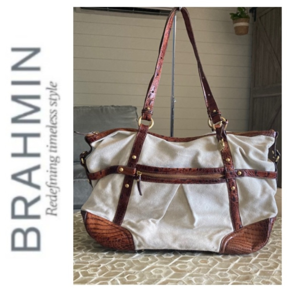 Brahmin Canvas Megatote Windjammer Large Handbag